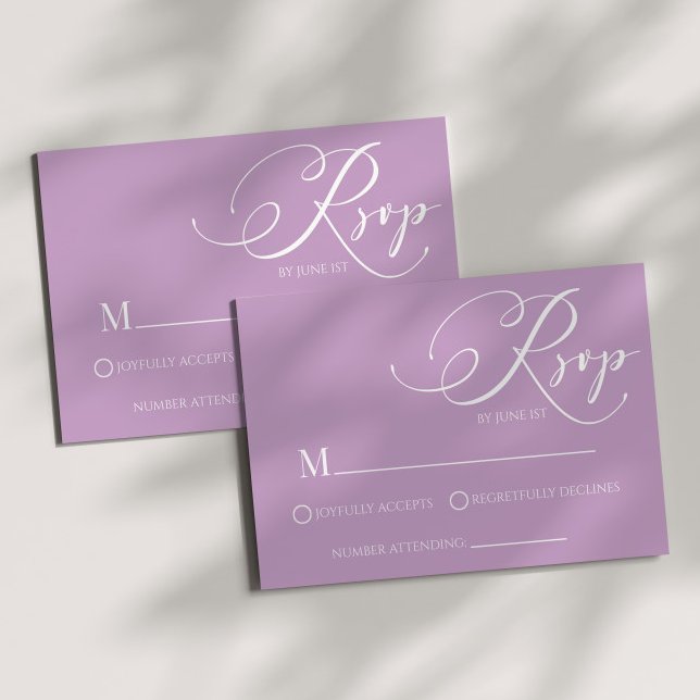Modern Classic Lilac Lavender Wedding RSVP Card (Subido por el creador)