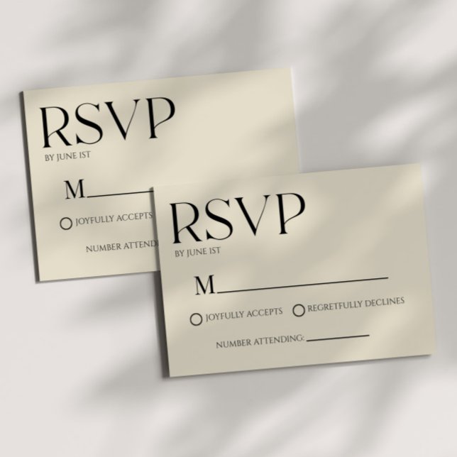 Modern Classic Minimal Simple Wedding RSVP Card (Subido por el creador)