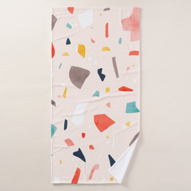 Modern colorful Terrazzo seamless patterns with co (Toalla de baño)