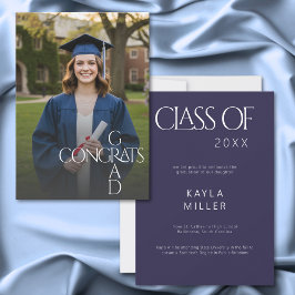 Modern Congrats Grad Graduation Photo Announcement