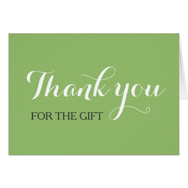 Modern Contemporary Green Thank You Card (Anverso (Horizontal))