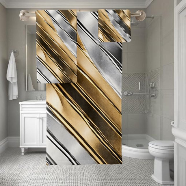 Modern, cool, chic, silver and gold stripe pattern (Subido por el creador)