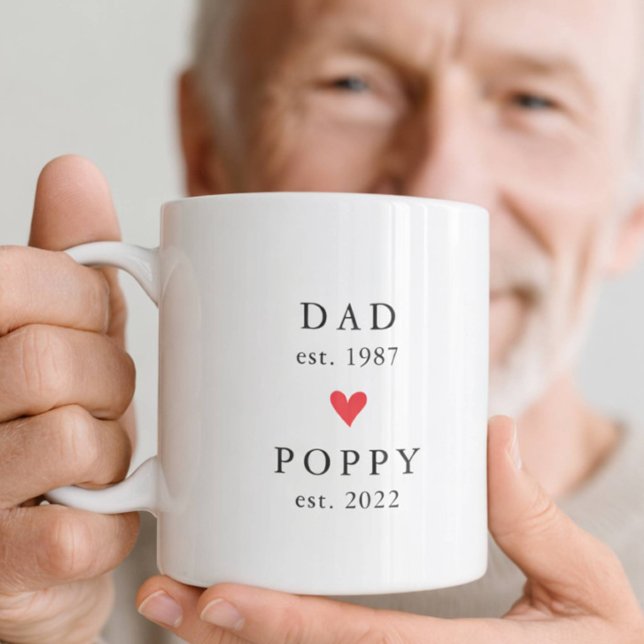 Modern Dad | Año de Fundación Poppy Taza de Café (Subido por el creador)