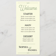 Modern Editable Wedding Menu