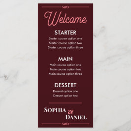 Modern Editable Wedding Menu