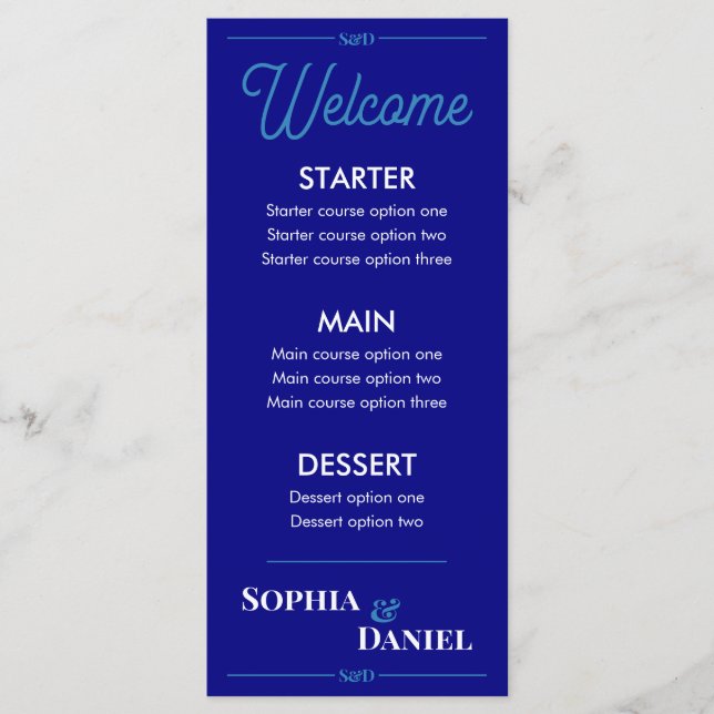 Modern Editable Wedding Menu (Anverso)