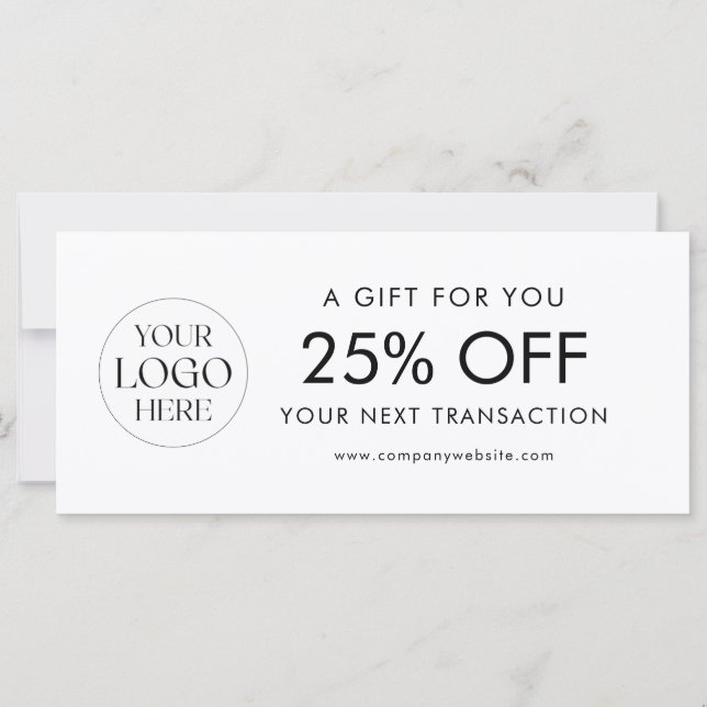 Modern Elegant Business Logo Discount Card (Reverso)