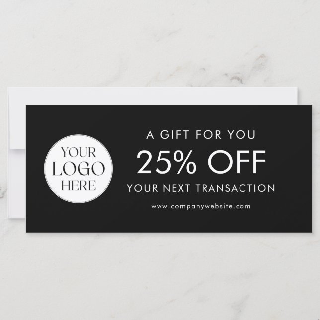 Modern Elegant Business Logo Discount Card (Reverso)