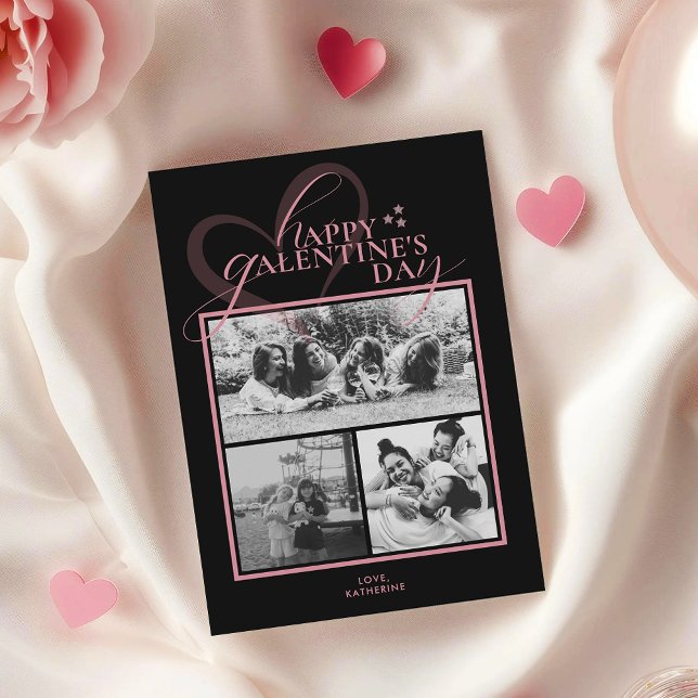 Modern Elegant Chic Photo Galentine's Day Card (Subido por el creador)
