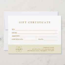 Modern Elegant Custom Business Gift Certificate