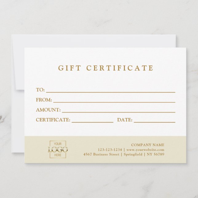 Modern Elegant Custom Business Gift Certificate (Anverso)