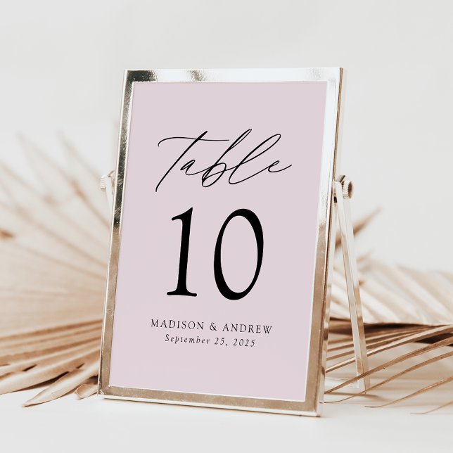 Modern Elegant Lavender Wedding Table Number (Subido por el creador)