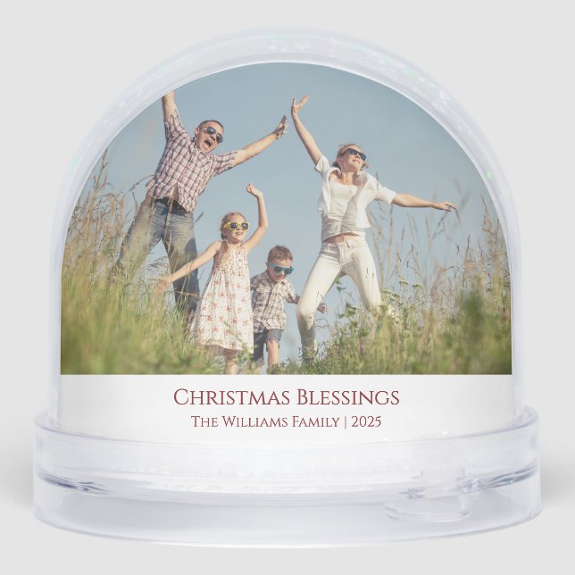 Modern Family Photo Christmas Blessings Christian (Reverso)