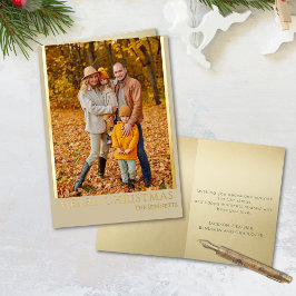 Modern Family Photo Cream Gold Merry Christmas