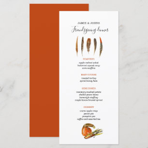 Modern Feathers Menú para la cena de Acción de Gra