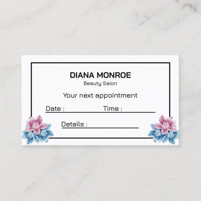 Modern Floral elegantes salones Cita (Anverso)