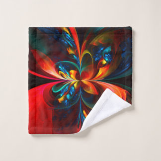 Modern Floral Resumen Art Naranja Patrón Azul #14
