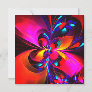 Modern Floral Resumen Arte Patrón Azul Rojo #07