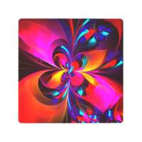 Modern Floral Resumen Arte Patrón Azul Rojo #07