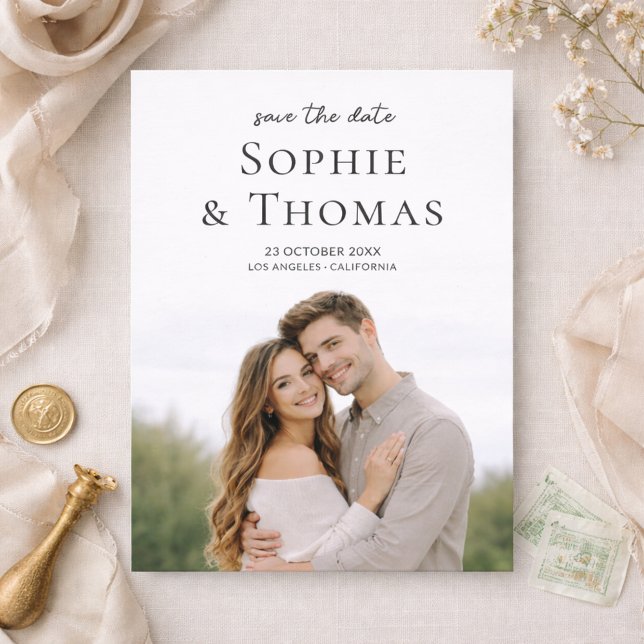 Modern Full Photo Double-Sided Save the Date (Modern Full Photo Double-Sided Save the Date)
