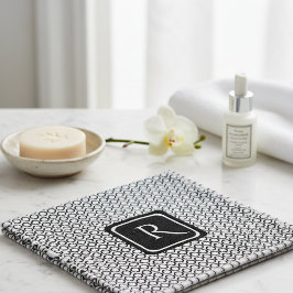 Modern Geometric Monogram Black White