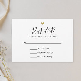 Modern Gold Hearts Wedding RSVP
