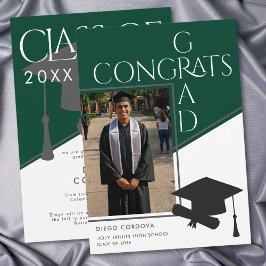 Modern Green White Geometric Photo Graduation