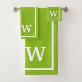 modern Green White Personalized Monogram 