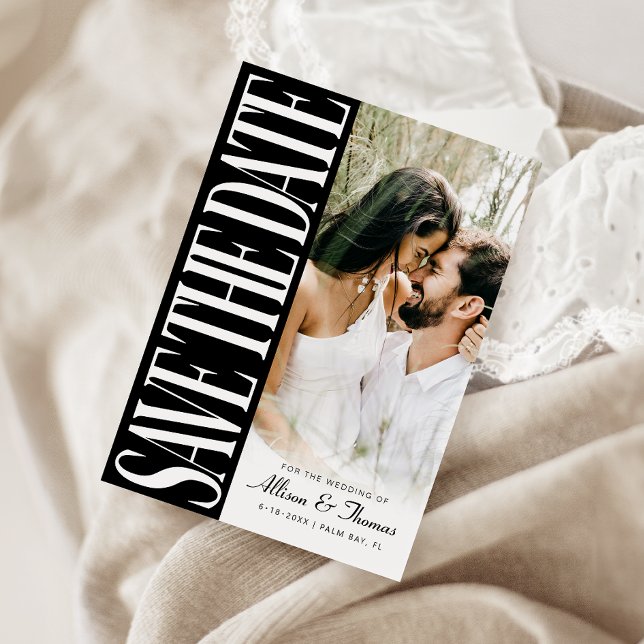 Modern Guardar la tarjeta de Invitación Boda de fe (Announce your big day with our stunning save-the-date, featuring a QR code for easy details access!)
