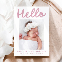 Modern Handwritten Script Hello Birth