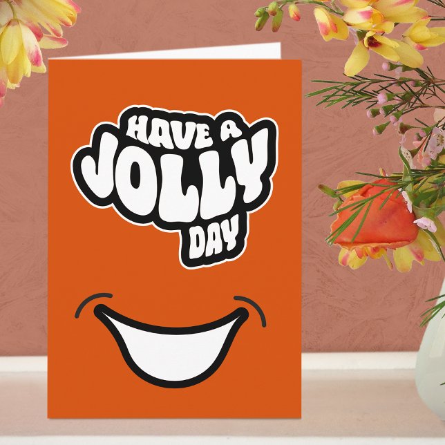Modern Happy (Birth)Day Textos Doble tarjeta de fe (Jolly Greeting Card - Orange)