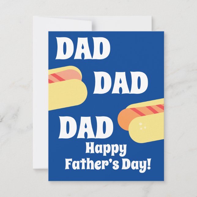 Modern Happy Father's Day Hotdog BBQ Dad Blue (Anverso)