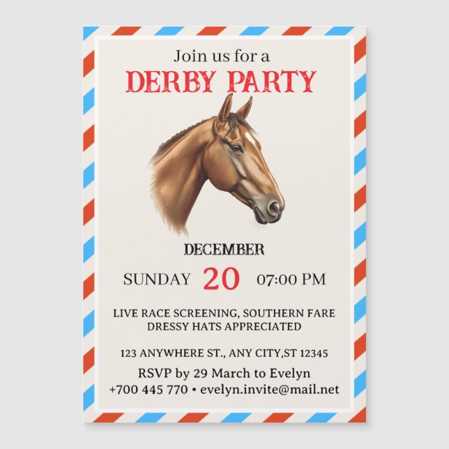 Modern Horse Racing Event Invitation (Anverso)