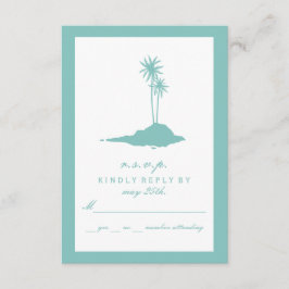 Modern Island Beach Wedding RSVP - Verde azulado
