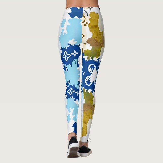 modern leggings in blue camouflage (Reverso)