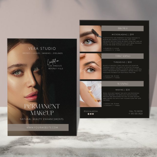 Modern Luxury Salon Makeup Pricing Flyer (Subido por el creador)