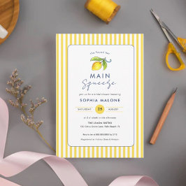 Modern Main squeeze Lemon Bridal Ducha Invitación