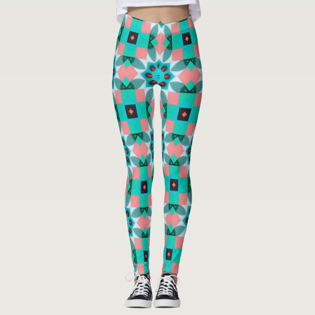 Modern Mediterranean Pattern Leggings (Anverso)