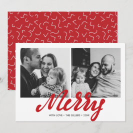 Modern Merry | Tarjeta fotográfica Holiday 2 cuadr