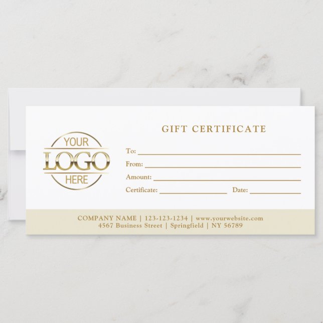 Modern Minimal Beige Business Logo Gift Card (Anverso)