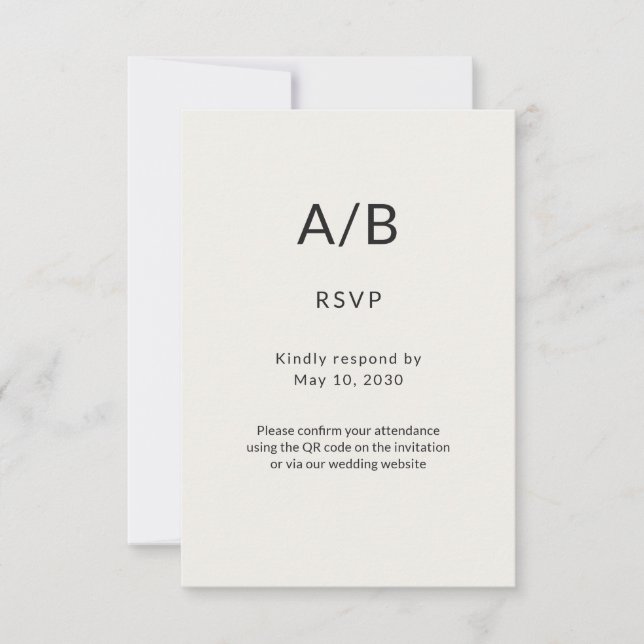 Modern Minimal City Hall Wedding RSVP Card (Anverso)