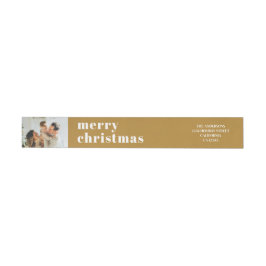 Modern Minimal Family Photo Gold Navidades envuelt