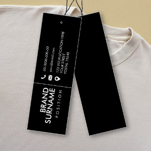 Modern Minimalist Black Business Hang Tags