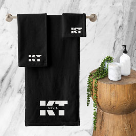 Modern Minimalist Black & White Masculine Monogram