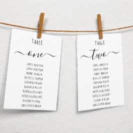 Modern Minimalist Black & White Seating Chart Card
