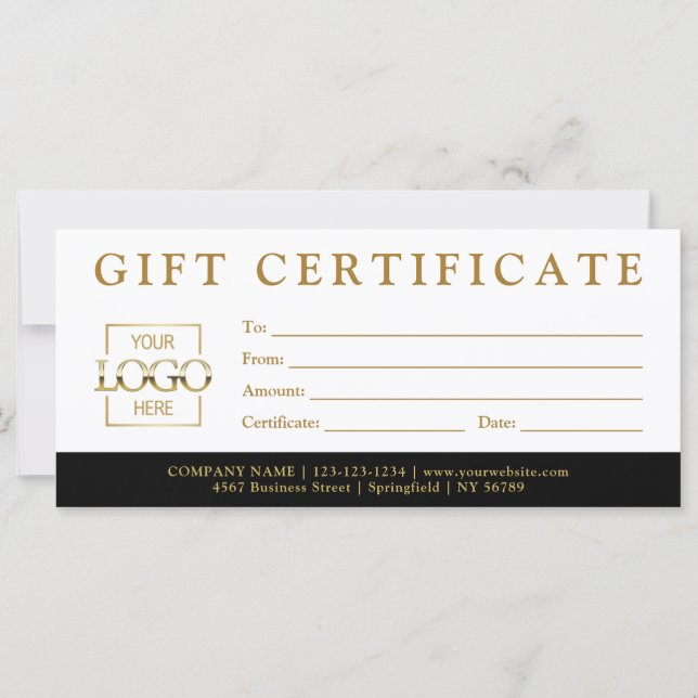Modern Minimalist Custom Business Gift Certificate (Anverso)