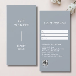 Modern Minimalist Gray QR Code Gift Certificate