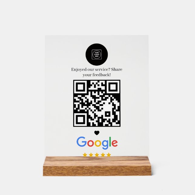 Modern Minimalist QR Review Display feedback (Anverso)