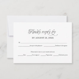 Modern Minimalist Wedding RSVP Elegant Reply Card