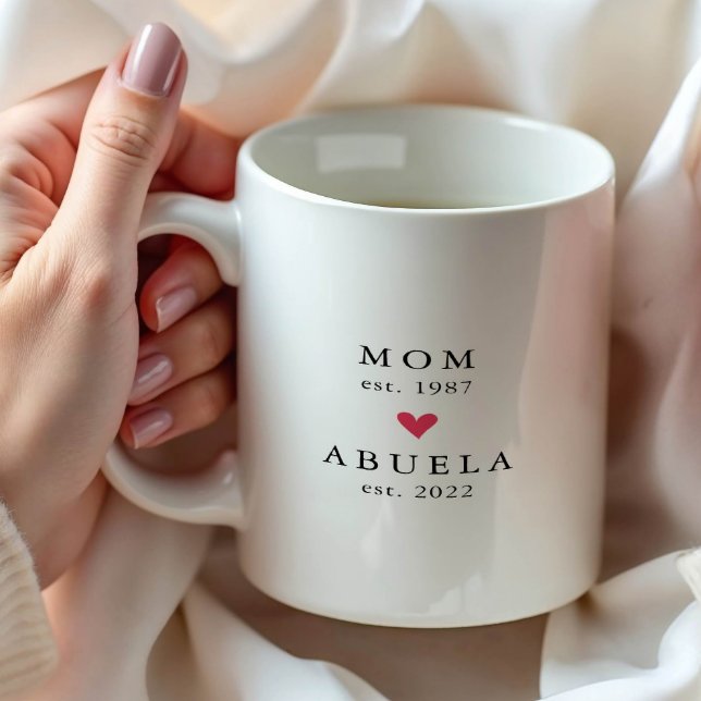 Modern Mom | Abuela Año Est. Taza de Café (Subido por el creador)